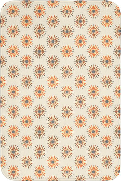 WC mat 60x90 cm - Antislip - Madelief - Patroon - Oranje - Toiletmat - Vloermat - Douchemat - Toilet tapijt - Toiletmatten