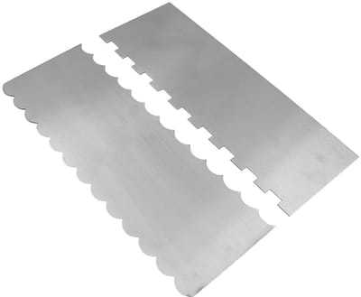 Solidchoice - Dailygoody - Taart Decoratie Gereedschap - Dubbelzijdig Patroon - Roestvrij staal - Glazuur Kam - Voor Professioneel Gebruik - Strak Design