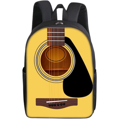 Gitaar Print Enkellaags Rugzak voor Jongens en Meisjes Beste Cadeaus 2D Platte Cartoon Schooltassen voor Kinderen