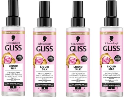 Gliss Liquid Silk - Anti-Klit Spray 4 x 200 ml