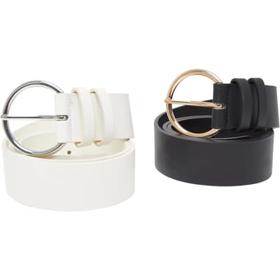 Urban Classics - Basic PU 2pack Riem - L/XL - Creme/Zwart