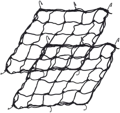 Dailygoods- Ladingsnet 2 stuks - Verstelbaar - Rubber - 15 x 15 inch - Uittrekbaar tot 76 x 76 cm - Zwart - Bagagenet