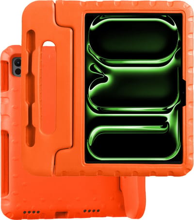 Hoesje Geschikt voor Apple iPad Pro (2024/2025) - 11 inch - Kinderhoes Shockproof Bumper - Kidsproof Case - Tablet Hoes - Kinder Hoes Cover - Oranje