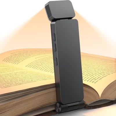 StayPowered Leeslamp met Klem - Perfect voor Nachtelijk Lezen - 3 Kleuren & Traploze Dimfunctie - USB-C Oplaadbaar - 500 mAh Batterij - Flexibele 210° Klem & 90° Draaibare Kop - Compact en Lichtgewicht - Zwart - Levering Sneller dan Aangegeven!