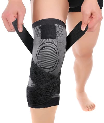 Kniebrace Voor Dames en Heren, Ademende Compressiekniesteun, Verstelbaar, Voor Artritis, Gewrichtspijn, Ligamentletsel, Meniscusscheur, Acl, Mcl, Hardlopen, Basketbal, Volleybal, Sport(Zwart, S)