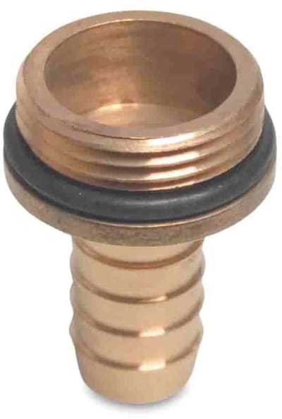 Messing Slangtule met O-Ring 1" AG x 25 mm Tule