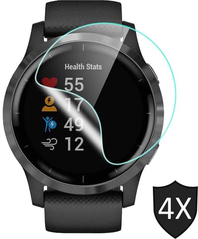 Screenprotector geschikt voor Garmin Vivoactive 4 - Crystal Clear PET Glas Folie - 4 Stuks