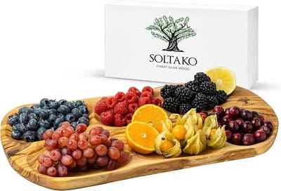 SOLTAKO Grote rustieke snackschaal van olijfhout, dipschaal, wandtapijt, houten schaal, olijfhout, houten schaal, slakom, broodschaal