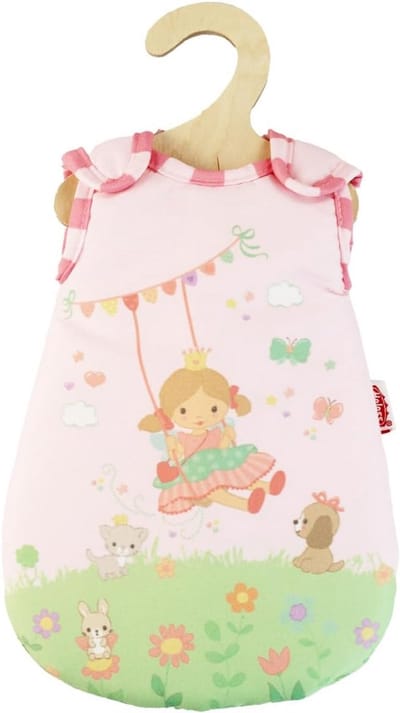 Poppenslaapzak - Poppenbeddengoed - Poppen verzorgen - Omkeerbaar ontwerp - 20-25 cm poppen - Roze