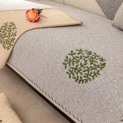 Katoen en Linnen Bankkussen Rugleuning Handdoek Universeel In Alle Seizoenen Nieuw Leer Antislip Universeel Rechte Rij Cover Doek Zitkussenhoes 70*70cm
