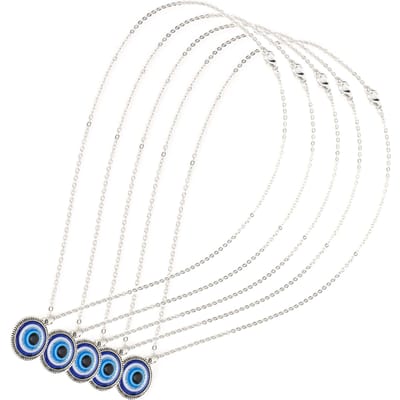 5 Stuks Turkse Blauwe Oog Ketting Bescherming Geluks Hanger Sieraden Accessoires Cadeaus Ambachten white