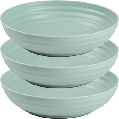 Plasticforte Rond bord/camping - 6x - diep bord - D22 cm - mintgroen - kunststof - onbreekbaar