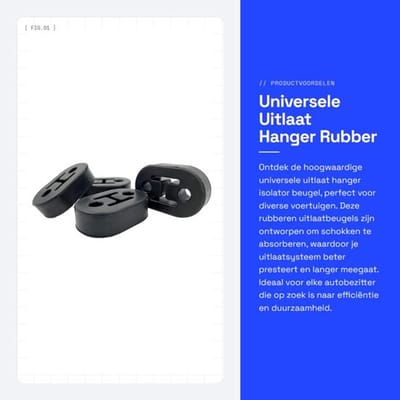 Universele Uitlaat Hanger - Rubber Uitlaatbeugel - 12mm 2 Gat - Zwart - Schokabsorberend - Geschikt voor Auto's - 4 Stuks