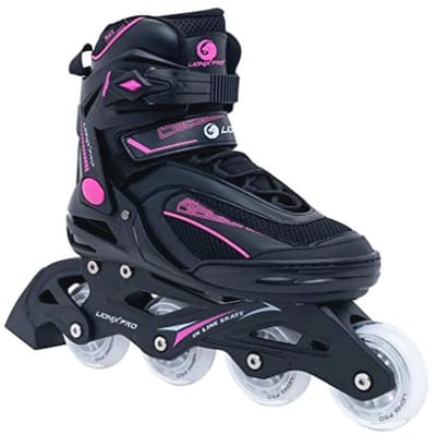 Inline Skates Roze/Blauw Voor Meisjes, Jongens, Vrouwen en Mannen - Hoge Prestaties Fitness