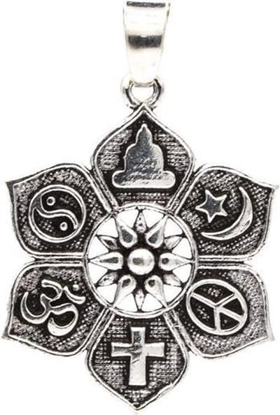 Yogi & Yogini naturals Hanger lotus met religieuze symbolen (2.8 cm)