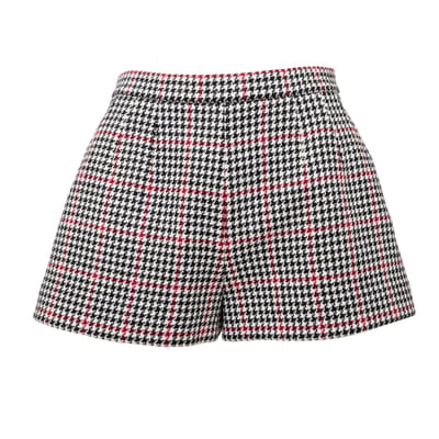 Rode Valentino Houndstooth Patroon Shorts - '10s
