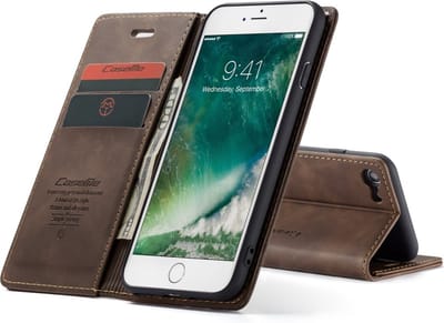 CaseMe Hoesje - Geschikt voor iPhone SE (2022/2020), iPhone 8 / 7 Hoesje - CaseMe 013 Book Case - Donkerbruin