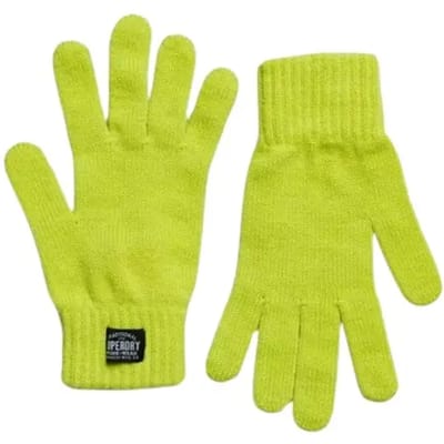 Superdry Klassieke Gebreide Handschoenen Groen Grootte: S/M