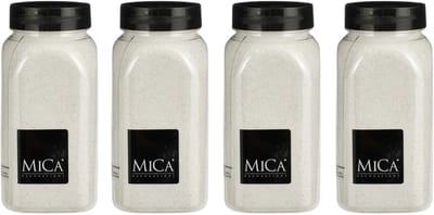 Mica Decorations decoratie zand - 4x - 650ml - wit - hobby zandkorrels - sierzand - voor windlichten