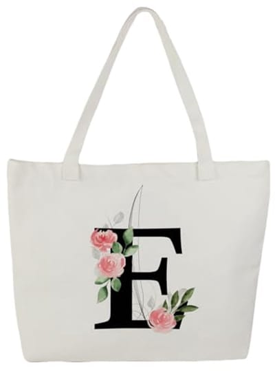 Gepersonaliseerde tas van 100% katoen, A-Z ontwerp, unieke cadeaus voor vrouwen