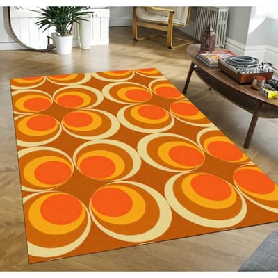 Retro Vloerkleed Psychedelisch Groovy Tapijt Trippy Kleed Antislip Wasbaar Tapijt voor Woonkamer Slaapkamer Keuken Badkamer Vloermat 40X60cm-16x24in