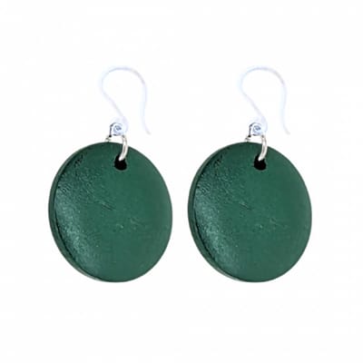 Allergievrije -oorbellen -Hout Groen 2.5 cm Tordis-Charme Bijoux