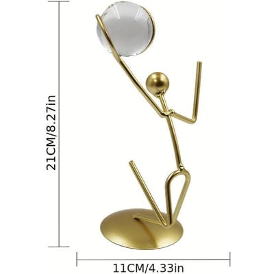 1 Pièce Europe du Nord Luxe Léger Arts du Fer Sports Petit Homme Boules de Cristal Arche TV Décoration Porte d'Entrée Leg bend style