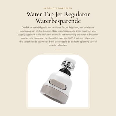 Waterkraan Waterbesparend - Keukenkraan - Sprayer - 360° Rotatable - ABS/Siliconen - 8.5x5.3x2.4cm - Keukenkranen
