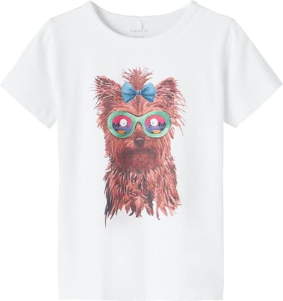 Name it t-shirt meisjes - wit - NMFfaithe - maat 86