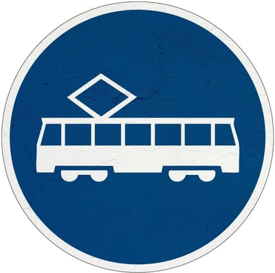 Rijstrook trams bord - F15 | Sign Again materiaal | 10 cm
