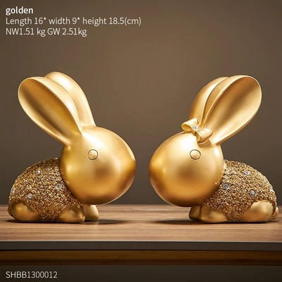 2pcs Artistic Resin Antique Zodiac Rabbit Statue Ornaments Vintage Solid Cute Animal Miniature Figurine Tea Pet Desk Decoration beige