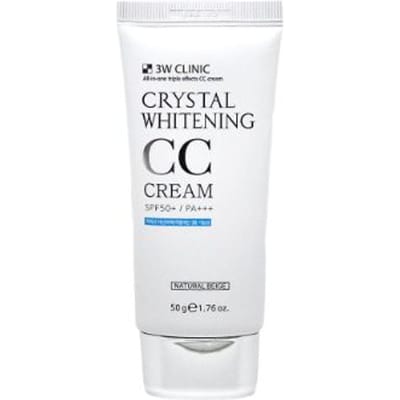 3W Clinic Crème CC Blanchissante Crystal Beige Naturel SPF50+ PA+++ – Crème Éclaircissante & Protection UV Color Correction 50g white