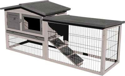Flamingo konijnenhok Rainbow Cottage - 155 x 53 x 70 cm Taupe