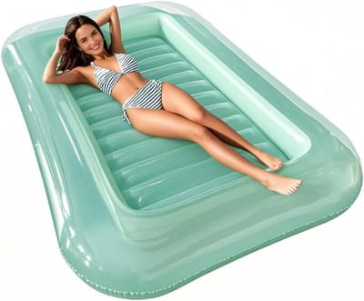 Opblaasbaar ligbed - Luchtmatras - Ontspannen aan water - Verstelbare hoofdsteun - 170 x 110 cm - Enkele attribuut