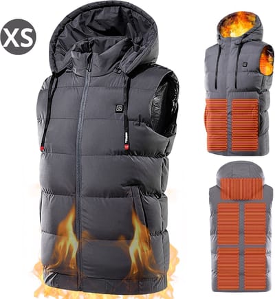 Bovista Verwarmde Bodywarmer - Heated Vest - Elektrische Bodywarmer - Extra Warm - Water Afstotend - Oplaadbaar - Unisex - Maat XS - Grijs
