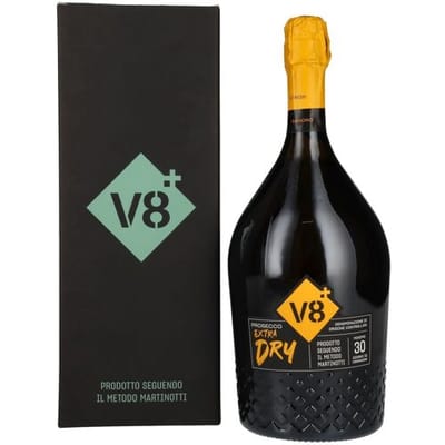 V8+ SANDRO Prosecco Extra Dry DOC 11% Vol. 1,5l in geschenkverpakking