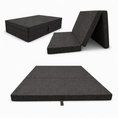 Opvouwbare Slaapmat 2-in-1 180 x 65 x 7 cm – Campingmat met Rugleuning – Ligmat en Stoel voor Strand, Camping en Tuin, grafiet