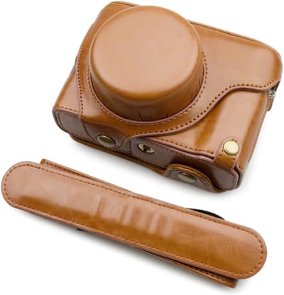 Beschermende PU Leren Camera Case met Verstelbare Schouderriem voor Fuji X100V en andere Digitale Camera's