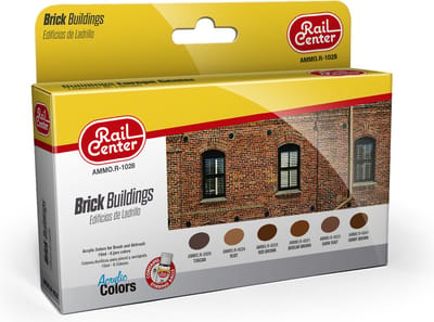 AMMO by Mig Jimenez Hobbyverf Acrylverf - MIG R1028 Rail Center -Brick Buildings - Acryl Set Verf set - 6 x 17 ml
