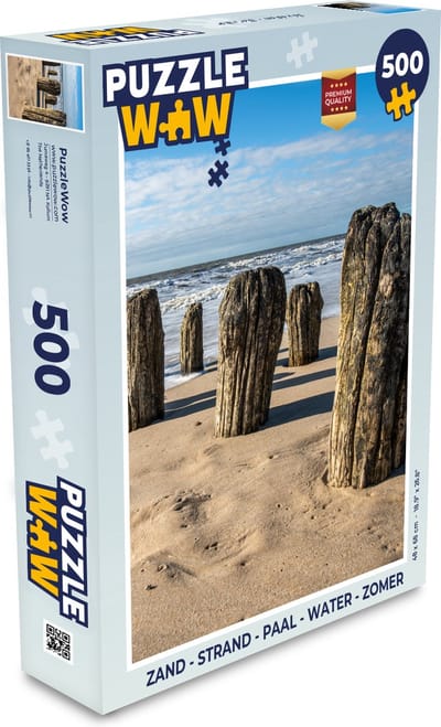 Puzzel Zand - Strand - Paal - Water - Zomer - Legpuzzel - Puzzel 500 stukjes