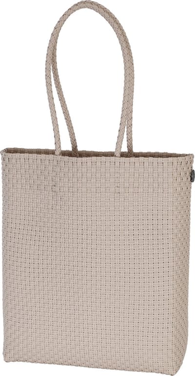 Handgevlochten duurzame boodschappentas - Shopper - Kantoortas - Werktas - Shopping bag - Handed By Solo tall - beige,ecru - champagne