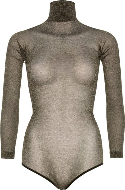 Lurex bodysuit w. snapcrotch