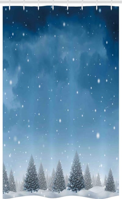 ABAKUHAUS Winter Douchegordijn – 120x180 cm – Bosbomen blauw-wit