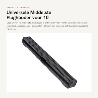 Dailygoods- Finsysteem Universele Middelste Plughouder - 10 Inch - Hoogwaardig Plastic - Eenvoudig te Monteren - Water- en UV-bestendig - Duurzaam Gebruik - Vinbox