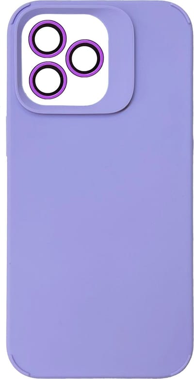 Casemania Hoesje Geschikt voor Apple iPhone 12 Pro - Paars - Liquid Siliconen Back Cover - Met Camera Lens Protector