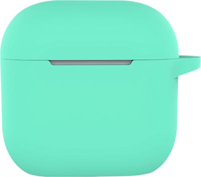 Hoesje - Geschikt voor Apple AirPods 4 - met Clip - Siliconen Hoes - Silicone Case Cover - Turquoise