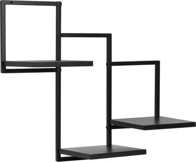 Springos Wandplank - Boekenplank - Ophangbaar - 3 laags - Metaal - 5 Kg - 57,5 x 21x 50 Cm