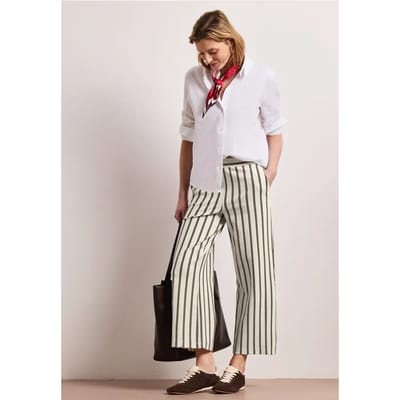 7/8 Wide Legs broek in casual pasvorm met strepen