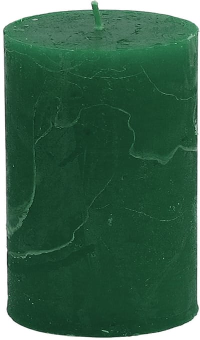 Premium pilaarkaarsen, donkergroen, 70x100mm, set van 4, lange branddu