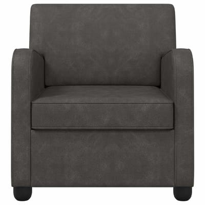vidaXL - Fauteuil - Antiek - zwart - Kunstleer